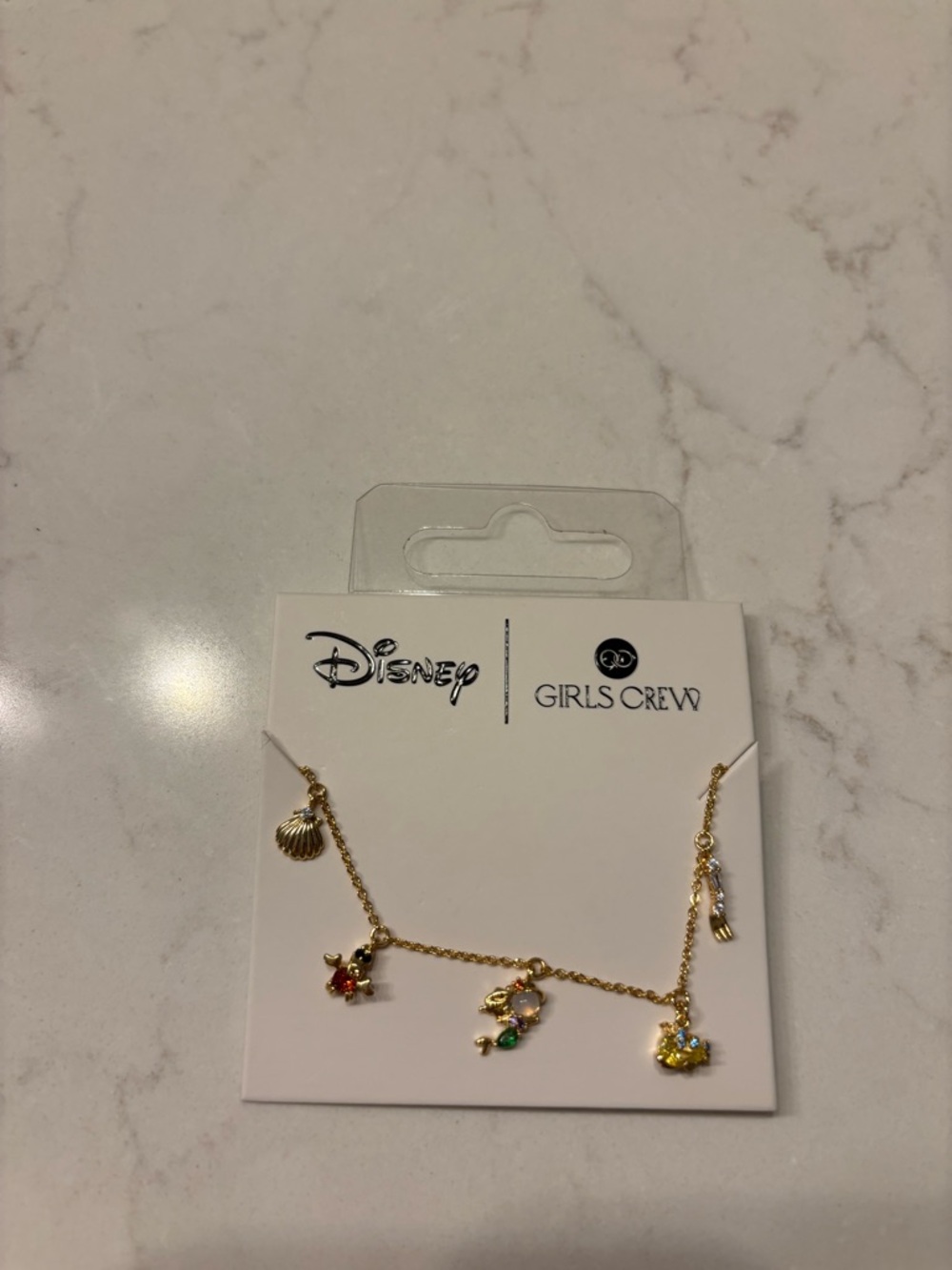 NWT-Disney Girls Crew Disney Parks-The Little Mermaid- Gold-Tone Necklace